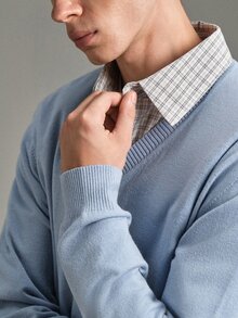 Calmiston Men's Autumn Casual Versatile Solid Color Sweater - Multicolor - View 11