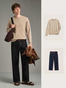 Calmiston Contains Wool Men's Casual Versatile Sweater For Autumn/Winter Formal Old Money - Multicolor - View 7