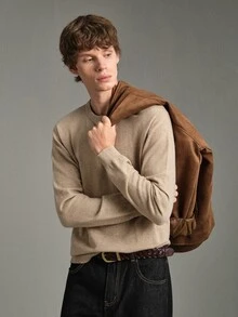 Calmiston Contains Wool Men's Casual Versatile Sweater For Autumn/Winter Formal Old Money - Multicolor - View 8