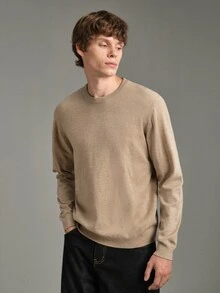 Calmiston Contains Wool Men's Casual Versatile Sweater For Autumn/Winter Formal Old Money - Multicolor - View 3