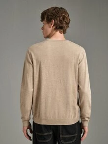 Calmiston Contains Wool Men's Casual Versatile Sweater For Autumn/Winter Formal Old Money - Multicolor - View 2