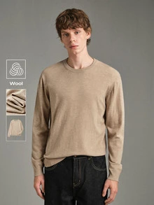 Calmiston Contains Wool Men's Casual Versatile Sweater For Autumn/Winter Formal Old Money - Multicolor - View 10