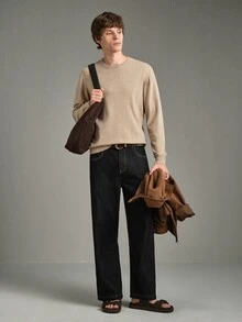Calmiston Contains Wool Men's Casual Versatile Sweater For Autumn/Winter Formal Old Money - Multicolor - View 5