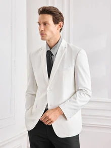 Officeau Men's White Blazer With Tie, For Formal Business/Office/Wedding - White - View 6
