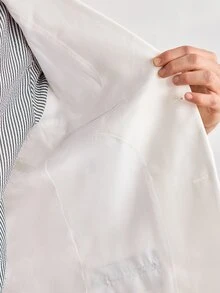 Officeau Men's White Blazer With Tie, For Formal Business/Office/Wedding - White - View 9