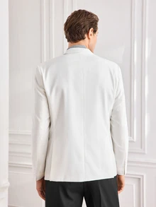 Officeau Men's White Blazer With Tie, For Formal Business/Office/Wedding - White - View 2