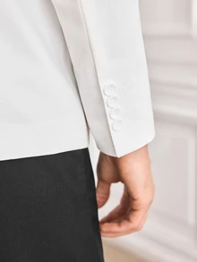 Officeau Men's White Blazer With Tie, For Formal Business/Office/Wedding - White - View 8