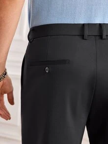 春夏高爾夫時尚休閒男士西裝短褲，適合戶外休閒、高爾夫球場、居家、旅行與度假，男士百慕達短褲 - 深灰色 - 查看 6