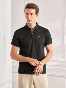 Officeau Pro Man Wardrobe Seamless Bonded Anti-Wrinkle Summer Cooling Short Sleeve POLO Casual Business Commute Wear, Work To Weekend - Black - View 5