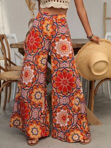 EMERY ROSE Women's Wide Leg Mandala Print Pants Fall Cloth For Women - Multicolor - View 3