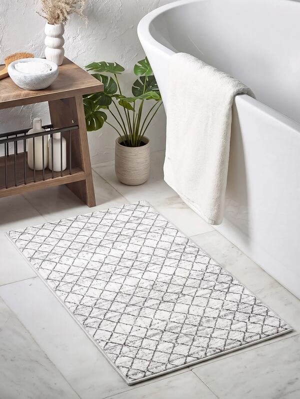 Non-Slip Bath Mat, Soft Absorbent Bathroom Rug, Machine Washable, Quick Dry, Bath Rug For Bathroom, Tub & Shower - Made In Turkey