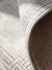100% Polyester Washable Non-Slip Base Digital Printed Kitchen Rug Runner Gray - Made In Turkey - Grey - View 2