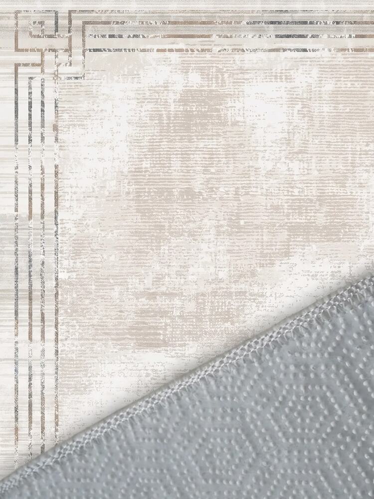 100% Polyester Washable Non-Slip Base Digital Printed Kitchen Rug Runner Gray - Made In Turkey - Grey - View 3