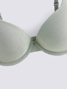 Loungeista 3pcs/Set Solid Color Letter Decor Wireless Gather Bra - Multicolor - View 4