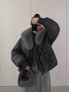 DAZY Women's Casual Long Sleeve Solid Color Winter Korean Style Padded Coat Jacket - Black - View 8