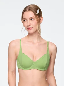 Bonmuse 3pcs Seamless Wavy Rim Underwire Bras - Multicolor - View 3