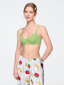 Bonmuse 3pcs Seamless Wavy Rim Underwire Bras - Multicolor - View 1