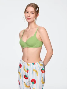 Bonmuse 3pcs Seamless Wavy Rim Underwire Bras - Multicolor - View 5
