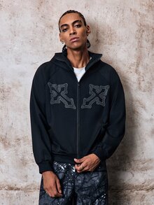 Skyrend Men's Street Sports Style, Fashion Casual Style Sweatshirt Hoodie, Sweatshirt, Super Loose Fit, Vintage, Streetwear, Unisex, Couple Outfit, Jersey Mix Street Player Apparel, Music Festival, Skateboard Park, Citywalk Photo-Worthy, Unisex, Holiday Gift, Boyfriend Gift Fall/Autumn/Winter Grunge - Black - View 6