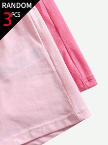 SHEIN Tween女孩 3件隨機款粉色調蝴蝶結棉質四角內褲，可愛舒適透氣休閒內褲套裝，適合日常穿著 - 彩色 - 查看 7