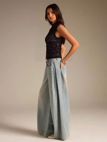 Athîral Women's Casual New Chinese Style Sleeveless Lace Top - Black - View 9