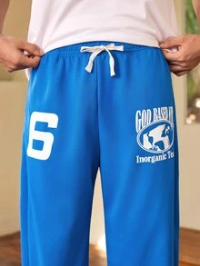 Whitmere Men's Casual Sports Straight Leg Pants, Drawstring Waist, Polyester Fabric, Leisure Long Pants, Available In Multiple Colors, Unisex - Violet Purple - View 7
