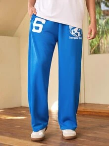 Whitmere Men's Casual Sports Straight Leg Pants, Drawstring Waist, Polyester Fabric, Leisure Long Pants, Available In Multiple Colors, Unisex - Violet Purple - View 4