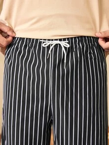 Whitmere Men's Spring/Summer Casual Loose Straight Leg Sweatpants Fashion Sports Long Pants - Black - View 7