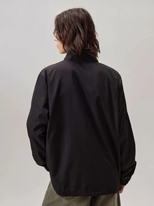 Vaulklash 男士立领拉链休闲宽松外套 - 黑色 - 查看 3