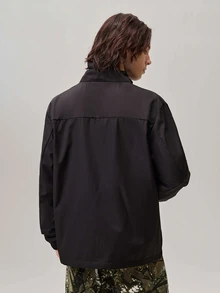 男士休闲时尚百搭长袖短款夹克，Techwear Y2k 短款拉链跑道风衣夹克，秋季，垃圾摇滚 - 烏鴉 - 查看 3