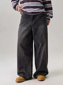 Vaulklash Men's Casual Versatile Daily Wear Denim Jeans With Pockets And Buttons - Jet Black  - View 4