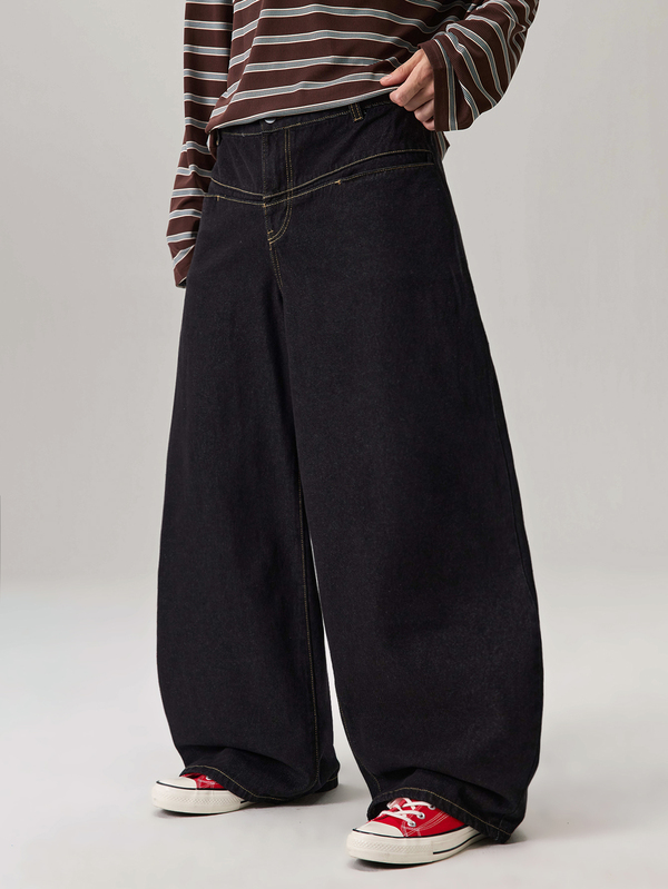 Vaulklash Jeans anchos y sueltos de estilo casual para hombres