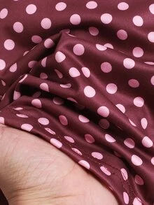 SHEIN Sparklyn 少女粉棕波点抽绳方领无袖上衣，夏季新款吊带背心，适合度假、外出、返校、派对和日常穿着 - 黑色 - 查看 7