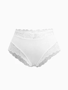 Slumbrini 3pcs/Pack Plus Size Women Lace Print Breathable Comfortable Triangle Panties, Ideal Gift Choice For Holidays - Multicolor - View 3