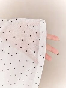 CovetEZ Spring/Summer Polka Dot Colorblock Lightweight Casual Vacation Plus Size Women's Short Jacket - White - View 7