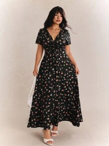 CovetEZ 大尺碼夏季優雅碎花洋裝 - 彩色 - 查看 8