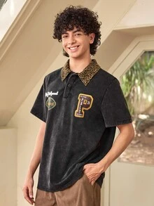 Whitmere 男士新款復古豹紋短袖休閒復古 Polo 衫 - 彩色 - 查看 6