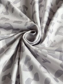 Comfortcana Setelan Kasual Ukuran Besar 2 Potong Atasan Tank Top dan Celana Panjang Motif Leopard Abu-abu - MultiWarna - View 3