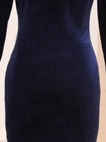 SHEIN Gaun Polos Elegan untuk Anak Perempuan Remaja, Musim Gugur/Dingin - Navy Blue - View 7