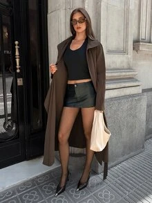 Aloruh Women's Street Vintage Long Sleeve Cape Trench Coat Jacket - Khaki - View 9