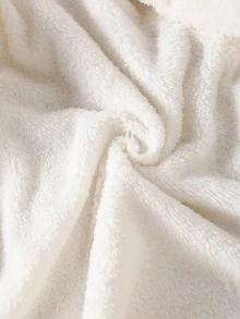 SHEIN 女童 4-7 歲可愛櫻桃圖案保暖內裡連帽外套，秋冬百搭日常保暖長袖鋪棉外套 - 白色 - 查看 8
