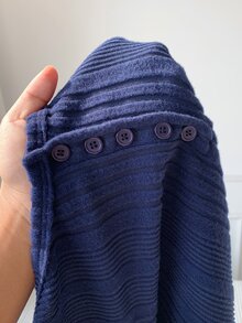 Comfortcana 两件套女士休闲纯色圆领半拉链抓绒长袖上衣和格子印花长裤睡衣套装，秋冬服装，舒适保暖 - 藏蓝色 - 查看 8