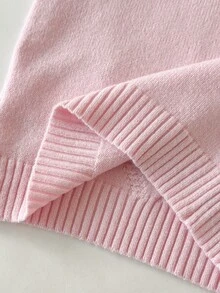 SHEIN 女嬰可愛蝴蝶結裝飾純色軟綿高品質細節秋冬必備甜美風簡約休閒百搭韓系可愛小公主風粉色調適合度假家庭聚會遊樂園聖誕旅行居家遊戲嬰兒毛衣褲子套裝秋冬熱銷 - 淺粉色 - 查看 9
