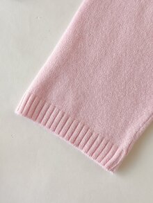 SHEIN 女嬰可愛蝴蝶結裝飾純色軟綿高品質細節秋冬必備甜美風簡約休閒百搭韓系可愛小公主風粉色調適合度假家庭聚會遊樂園聖誕旅行居家遊戲嬰兒毛衣褲子套裝秋冬熱銷 - 淺粉色 - 查看 7