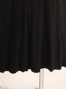 SHEIN 青少年女孩黑色長袖洋裝 返校舞會禮服 秋季洋裝 女孩派對正式優雅洋裝 - 黑色 - 查看 7