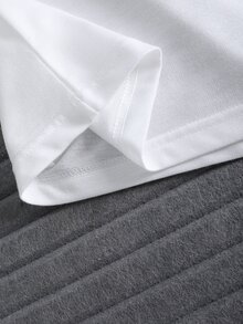 HUEFORM Loose Fit Men's Solid Color Round Neck Short Sleeve Casual T-Shirt - White - View 6