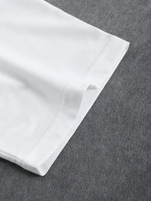 HUEFORM Loose Fit Men's Solid Color Round Neck Short Sleeve Casual T-Shirt - White - View 5