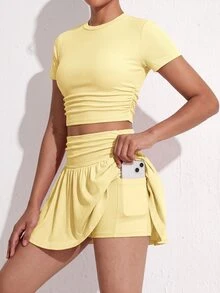 SHEIN Tween Girls T-Shirt Co-Ords Kids - Yellow - View 2