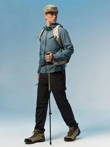 Caldwick Men's Outdoor Spring/Summer Hiking Quick-Dry Pants, Father's Day. The Size Is Slightly Small. It Is Recommended To Order A Size Larger. Sports Black - Black - View 8