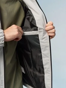 Caldwick 男士连帽抽绳软壳防风夹克，运动休闲两相宜，正面大口袋，侧边拉链口袋，适合日常穿着，百搭流行款。 - 淺灰色 - 查看 9